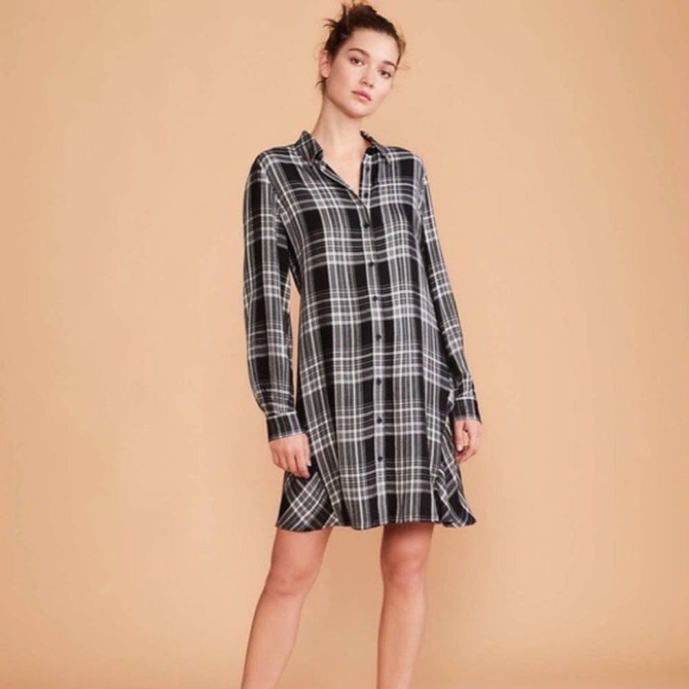 Lou & Grey checkered black and white shirtdress